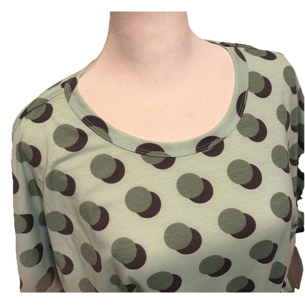 NWT LuLaRoe Marly Light Green Polka Dot SS Dress With Poclets Size XL (W 18-20) - Picture 2 of 8